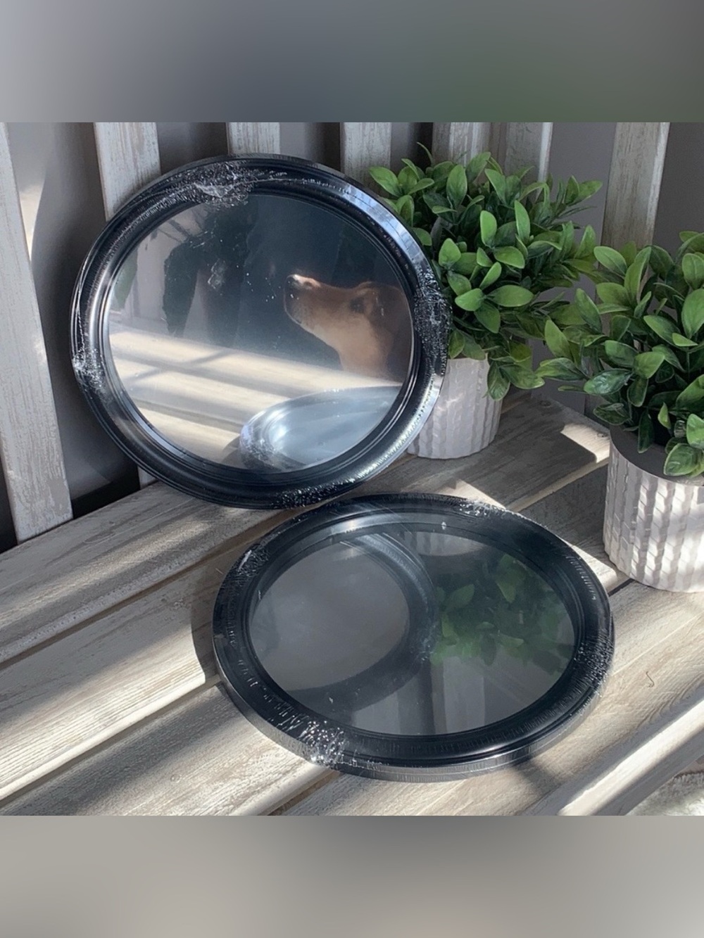 Round Shaped-Black Mirrors - 2pcs Set 🪞🆕🪞 9.625-inch each